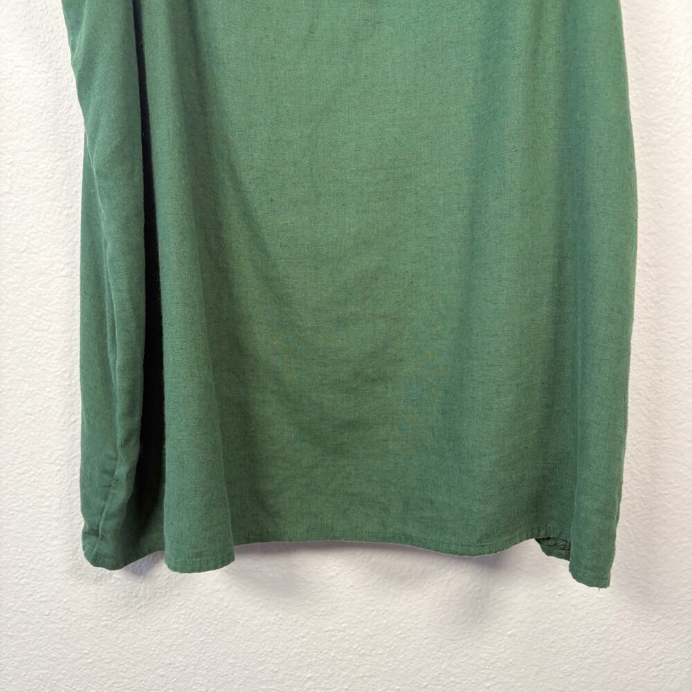 Aerie Natural Linen Blend Sycamore Green Square Neck Side Cut Out Mini Sun Dress - Picture 8 of 14